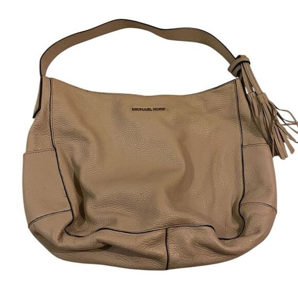 Michael Kors Light Brown Leather Hobo Bag with Tassels EUC